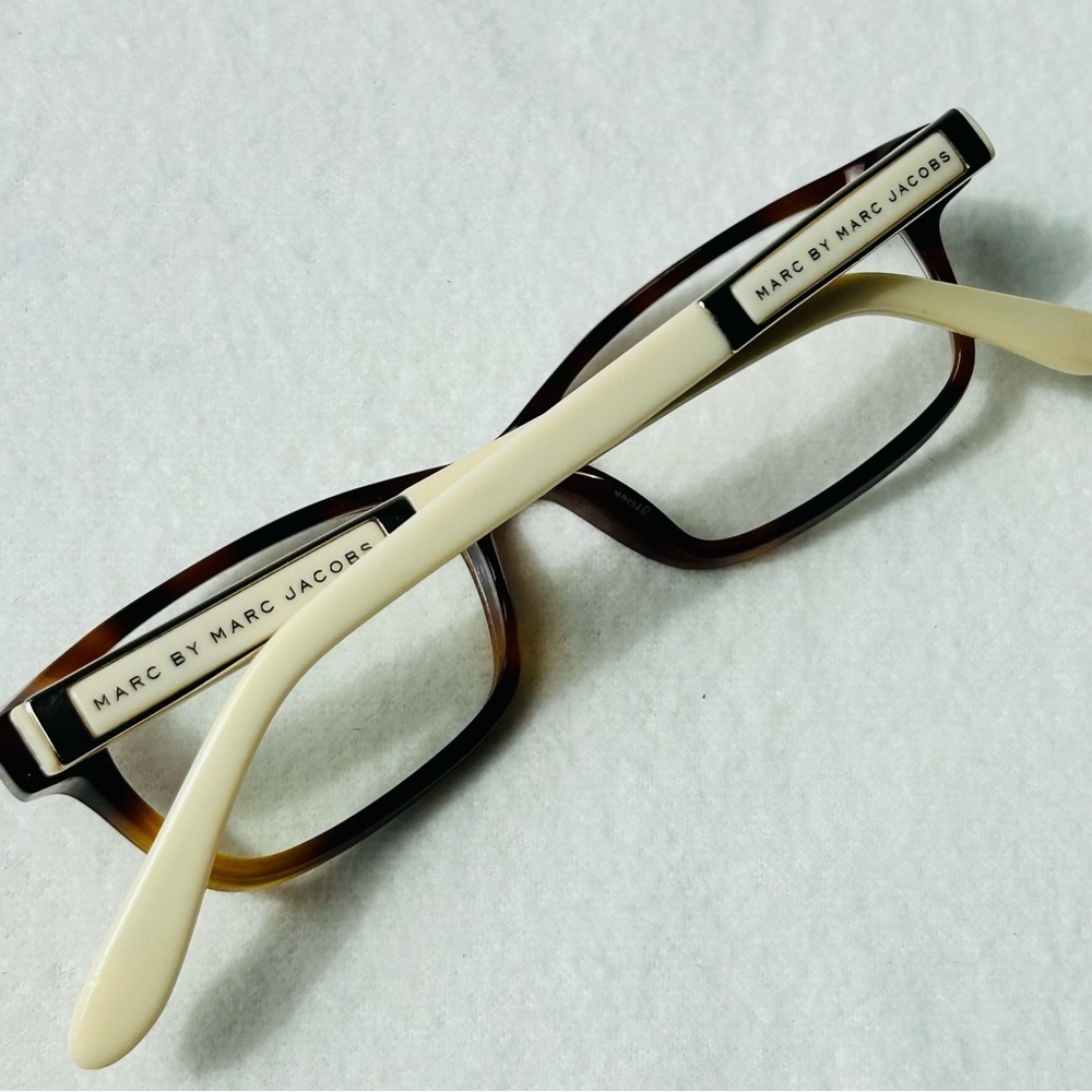 Marc by Marc Jacobs Cream Temples with Tortoiseshell Rectangular Frames